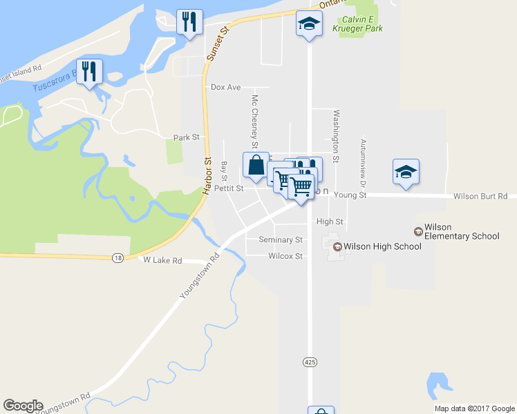 map of restaurants, bars, coffee shops, grocery stores, and more near 311 Mc Chesney Street in Wilson