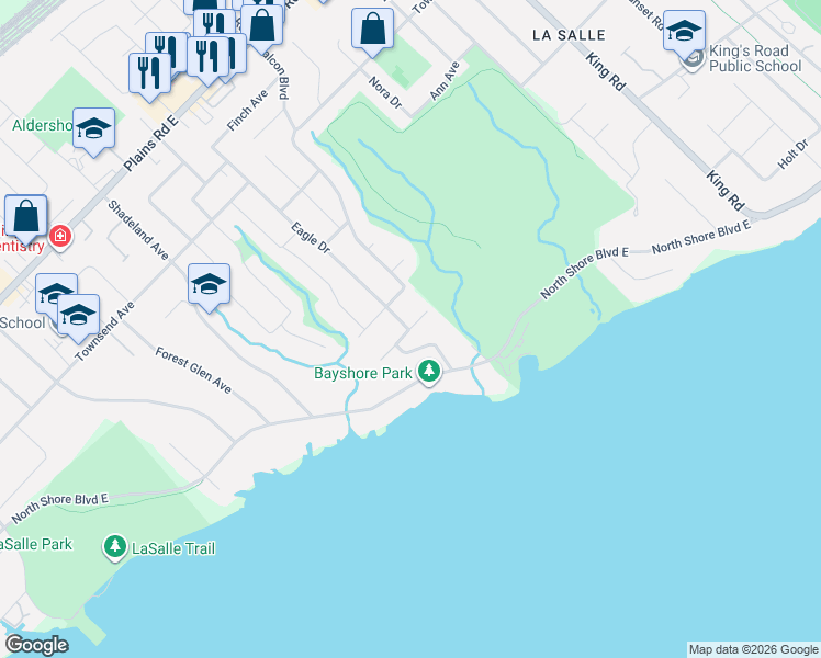 map of restaurants, bars, coffee shops, grocery stores, and more near 348 Cardinal Avenue in Burlington