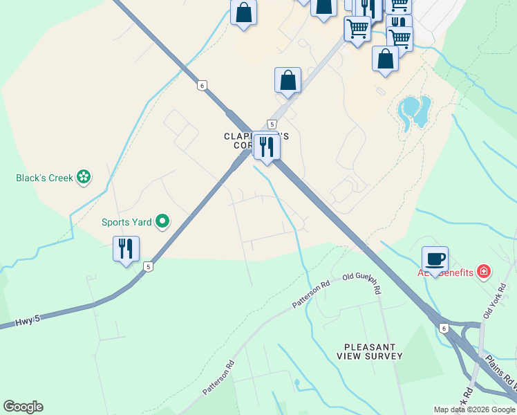 map of restaurants, bars, coffee shops, grocery stores, and more near 12 Innovation Drive in Hamilton