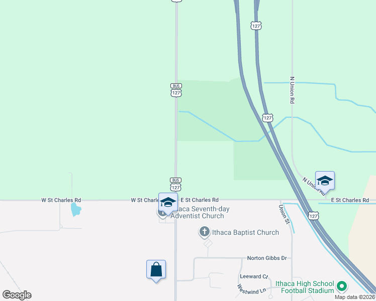 map of restaurants, bars, coffee shops, grocery stores, and more near 1246 North State Road in Ithaca