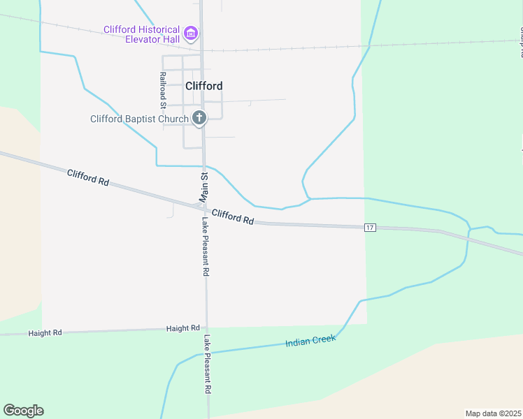 map of restaurants, bars, coffee shops, grocery stores, and more near in Clifford