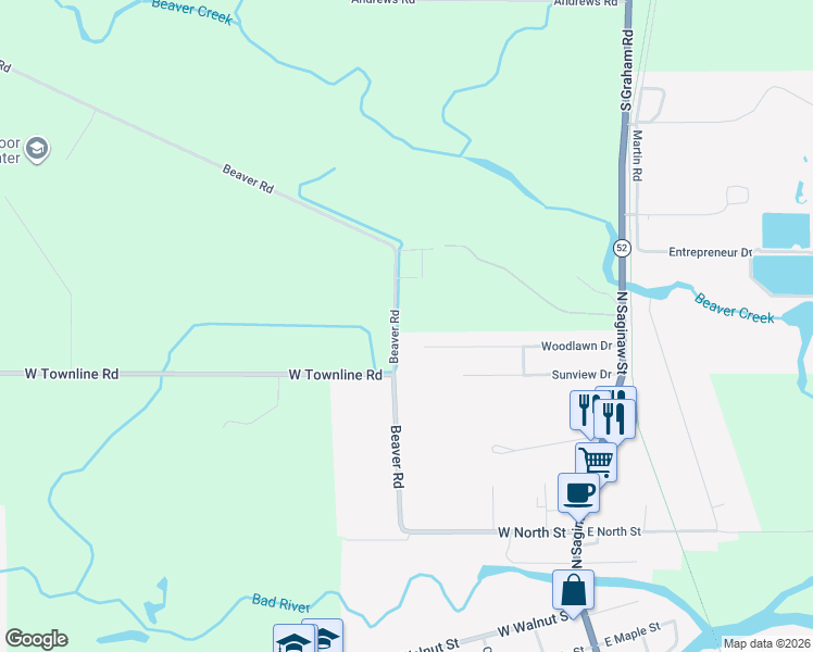 map of restaurants, bars, coffee shops, grocery stores, and more near 240 Woodlawn Drive in Saint Charles