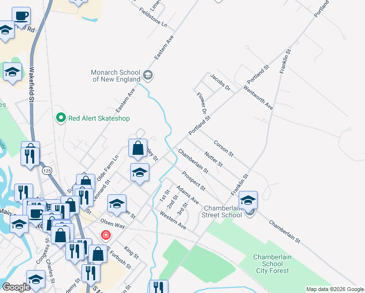 map of restaurants, bars, coffee shops, grocery stores, and more near 9 Nutter Street in Rochester