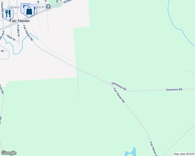 map of restaurants, bars, coffee shops, grocery stores, and more near Fair Haven Road in Cayuga County