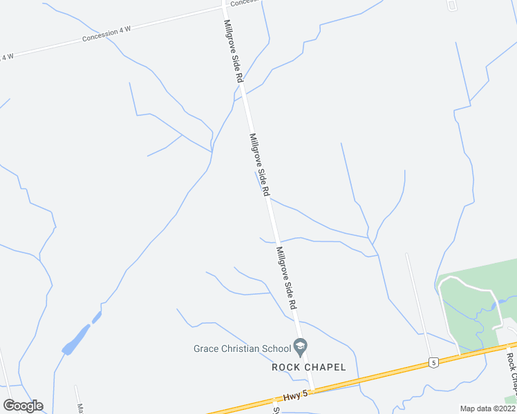 map of restaurants, bars, coffee shops, grocery stores, and more near 555 Millgrove Side Road in Hamilton