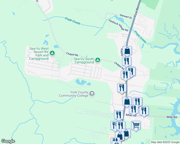 map of restaurants, bars, coffee shops, grocery stores, and more near 91-112 College Drive in Wells