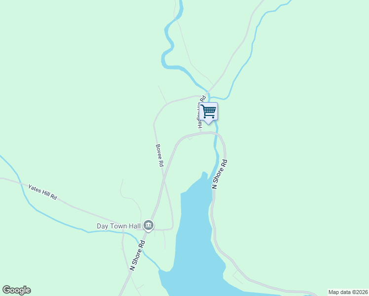 map of restaurants, bars, coffee shops, grocery stores, and more near 1716 North Shore Road in Hadley