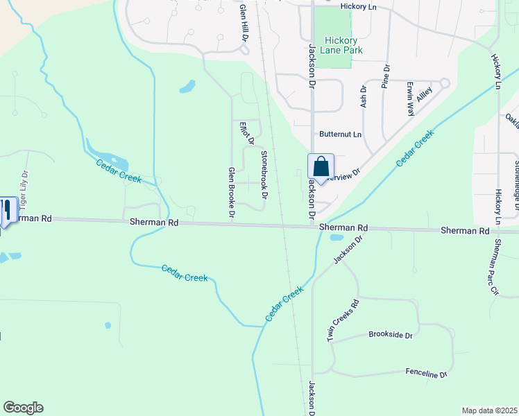 map of restaurants, bars, coffee shops, grocery stores, and more near N161W20667 Kami Lane in Jackson