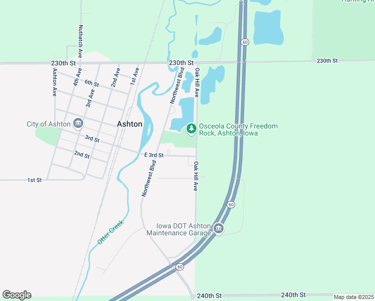 map of restaurants, bars, coffee shops, grocery stores, and more near 2335 Oak Hill Avenue in Ashton
