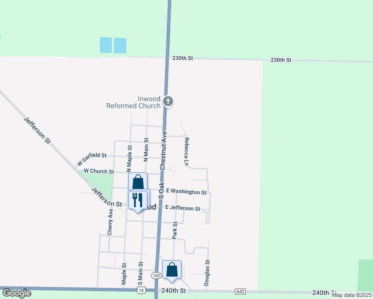map of restaurants, bars, coffee shops, grocery stores, and more near Rebecca Lane in Inwood