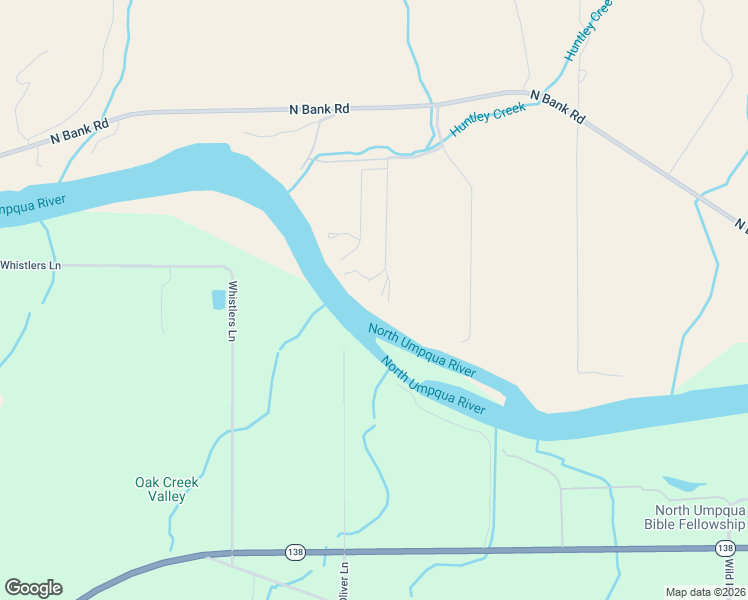 map of restaurants, bars, coffee shops, grocery stores, and more near 564 Huntley Creek Lane in Roseburg