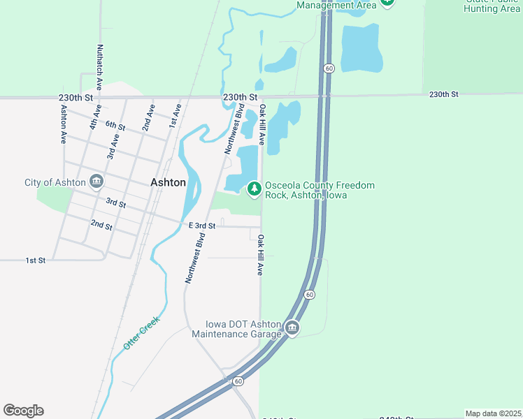 map of restaurants, bars, coffee shops, grocery stores, and more near 2335 Oak Hill Avenue in Ashton