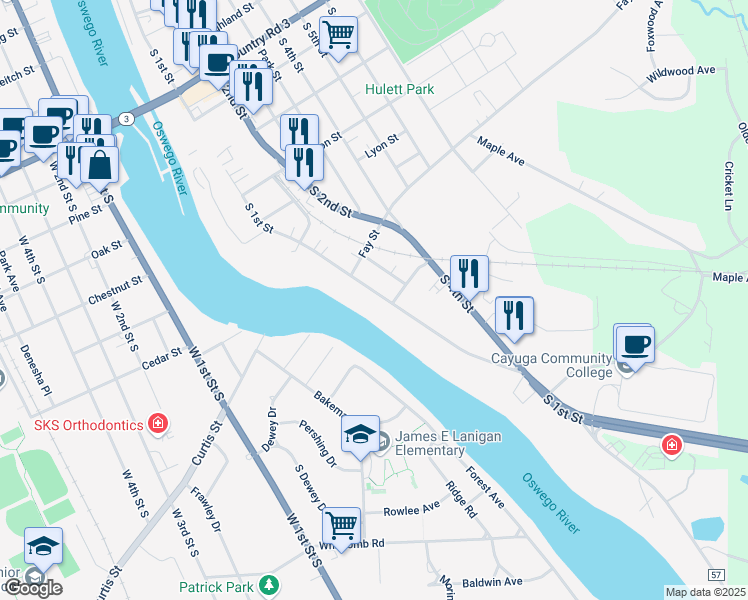 map of restaurants, bars, coffee shops, grocery stores, and more near 702 South 1st Street in Fulton