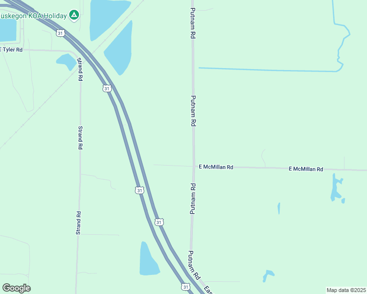 map of restaurants, bars, coffee shops, grocery stores, and more near 3063 Putnam Road in Muskegon