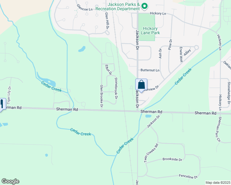 map of restaurants, bars, coffee shops, grocery stores, and more near N161W20667 Kami Lane in Jackson