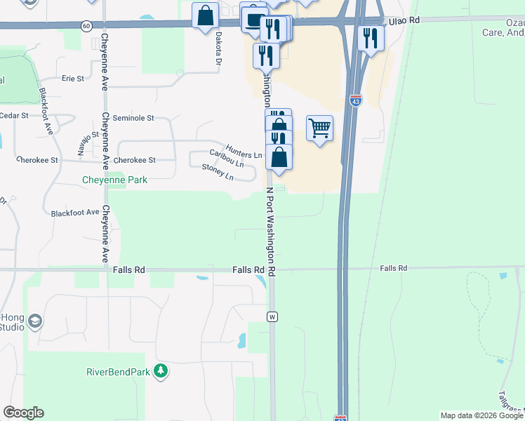 map of restaurants, bars, coffee shops, grocery stores, and more near 2473 Stoney Lane in Grafton