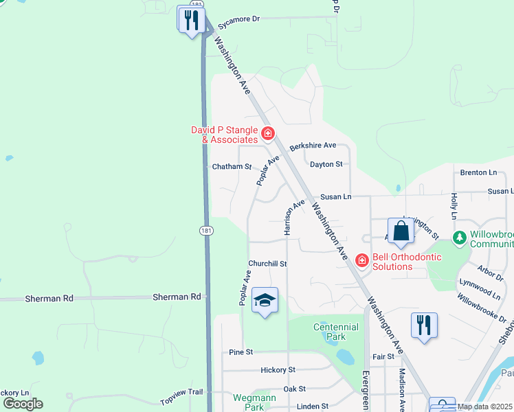 map of restaurants, bars, coffee shops, grocery stores, and more near W73N1019 Poplar Avenue in Cedarburg