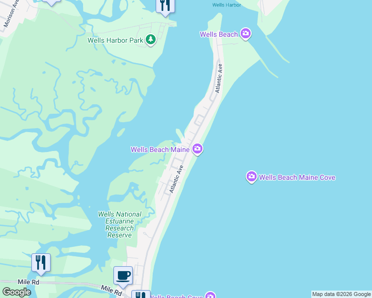 map of restaurants, bars, coffee shops, grocery stores, and more near 292 Atlantic Avenue in Wells