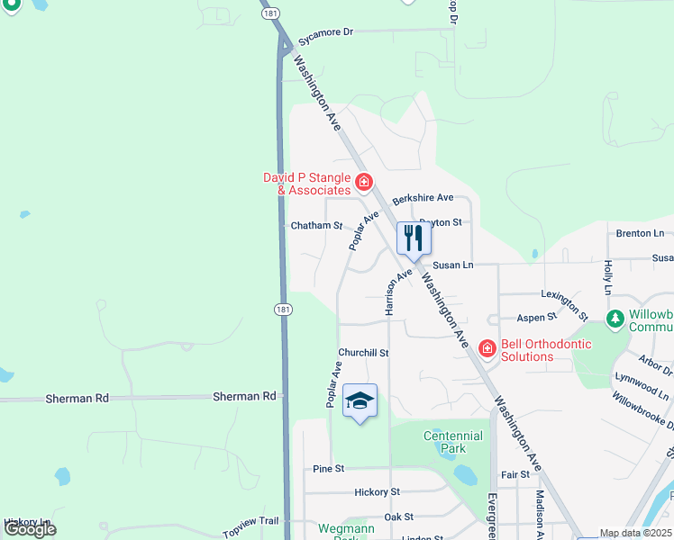 map of restaurants, bars, coffee shops, grocery stores, and more near W73N1019 Poplar Avenue in Cedarburg