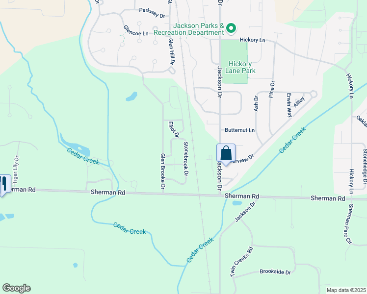map of restaurants, bars, coffee shops, grocery stores, and more near W206N16147 Stonebrook Drive in Jackson