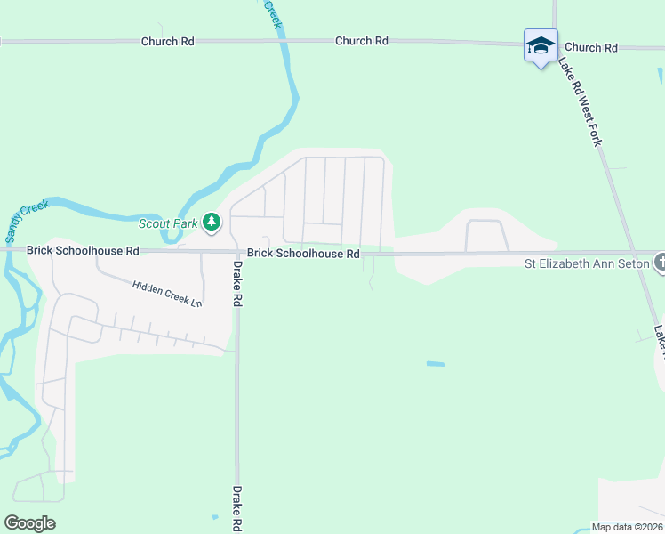 map of restaurants, bars, coffee shops, grocery stores, and more near 4065 Brick Schoolhouse Road in Hamlin