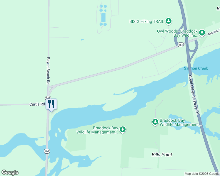 map of restaurants, bars, coffee shops, grocery stores, and more near 512 Manitou Beach Road in Hilton