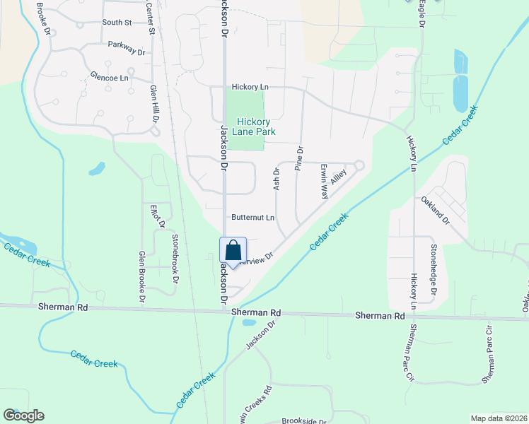 map of restaurants, bars, coffee shops, grocery stores, and more near N162W20230 Butternut Lane in Jackson