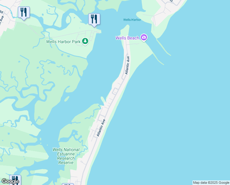map of restaurants, bars, coffee shops, grocery stores, and more near 349 Atlantic Avenue in Wells