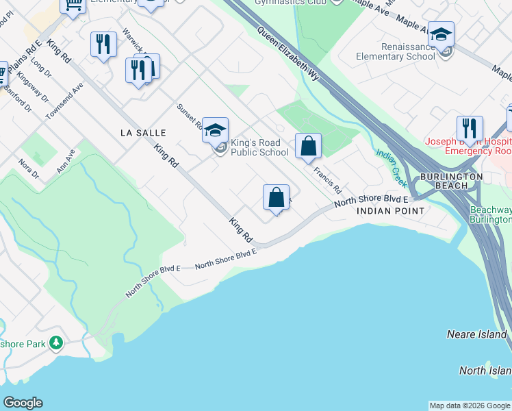 map of restaurants, bars, coffee shops, grocery stores, and more near 646 Ellengale Road in Burlington