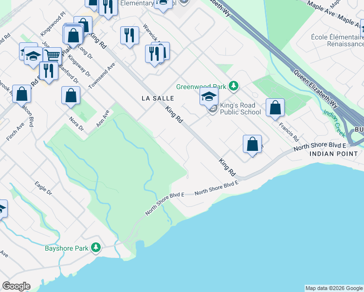 map of restaurants, bars, coffee shops, grocery stores, and more near 585 Deborah Crescent in Burlington