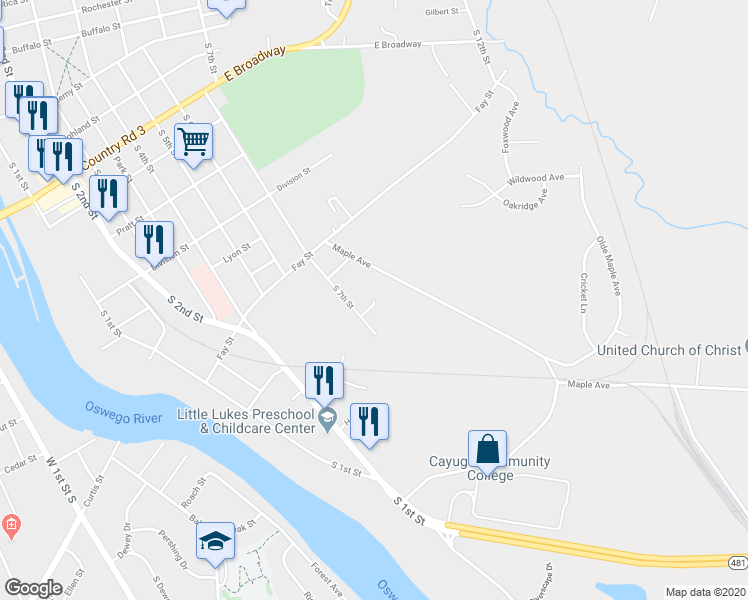 map of restaurants, bars, coffee shops, grocery stores, and more near 99 John Street in Fulton