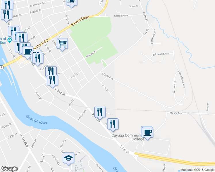 map of restaurants, bars, coffee shops, grocery stores, and more near 647 South 7th Street in Fulton