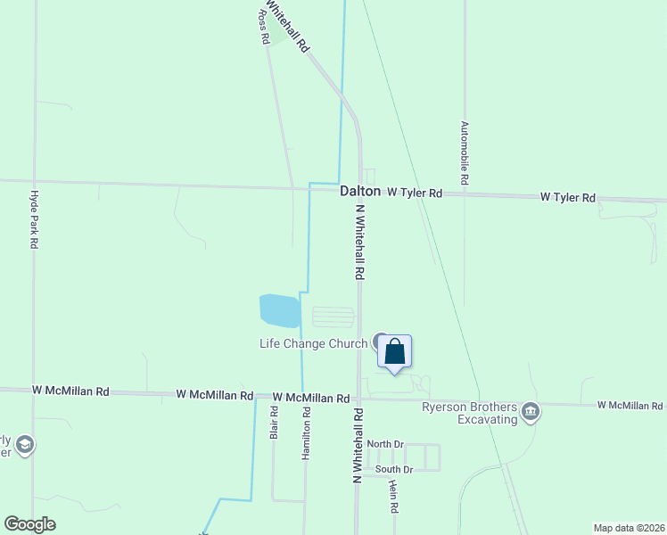 map of restaurants, bars, coffee shops, grocery stores, and more near 3261 Whitehall Road in Muskegon