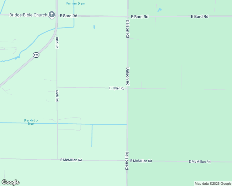 map of restaurants, bars, coffee shops, grocery stores, and more near 3307 East Tyler Road in Twin Lake