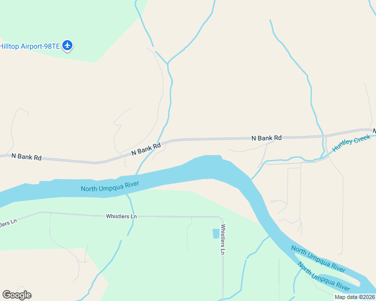 map of restaurants, bars, coffee shops, grocery stores, and more near 15005 North Bank Road in Roseburg