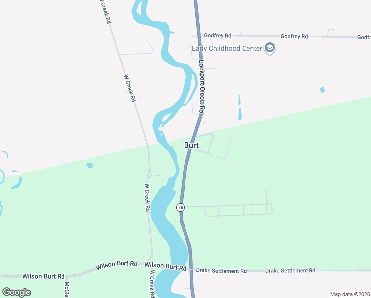 map of restaurants, bars, coffee shops, grocery stores, and more near 2097 Lockport Olcott Road in Burt