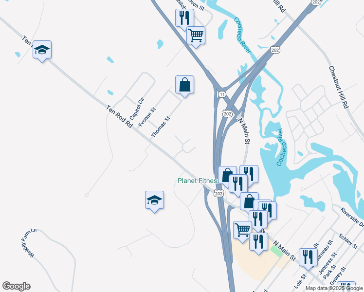 map of restaurants, bars, coffee shops, grocery stores, and more near 300 Daytona Drive in Rochester