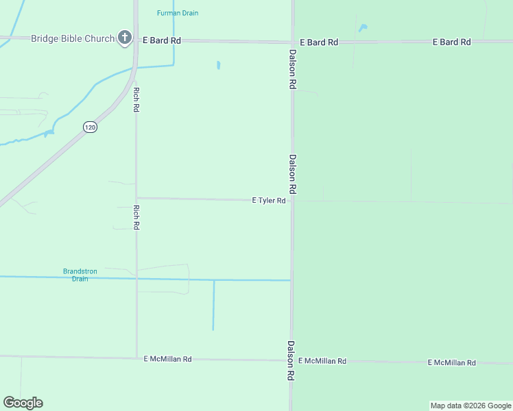 map of restaurants, bars, coffee shops, grocery stores, and more near 3307 East Tyler Road in Twin Lake