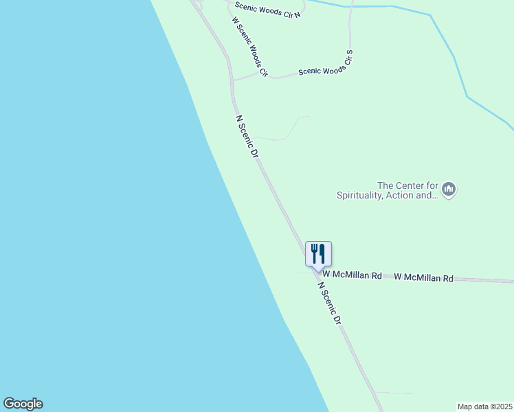 map of restaurants, bars, coffee shops, grocery stores, and more near 3183 North Scenic Drive in Muskegon