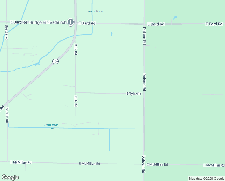map of restaurants, bars, coffee shops, grocery stores, and more near 3223 East Tyler Road in Muskegon