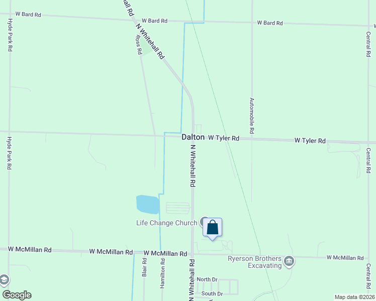 map of restaurants, bars, coffee shops, grocery stores, and more near 3353 Whitehall Road in Muskegon