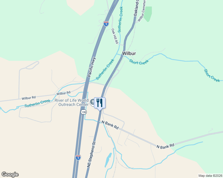 map of restaurants, bars, coffee shops, grocery stores, and more near 274 Shakemill Road in Roseburg