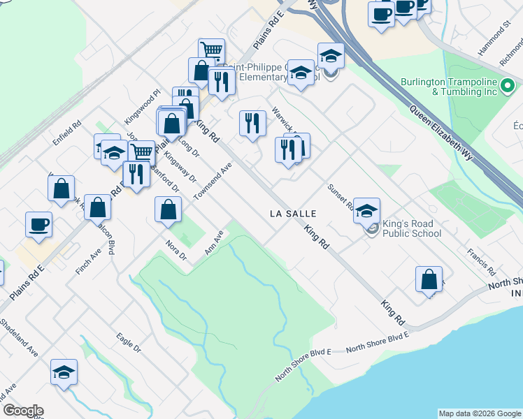 map of restaurants, bars, coffee shops, grocery stores, and more near 847 Long Drive in Burlington