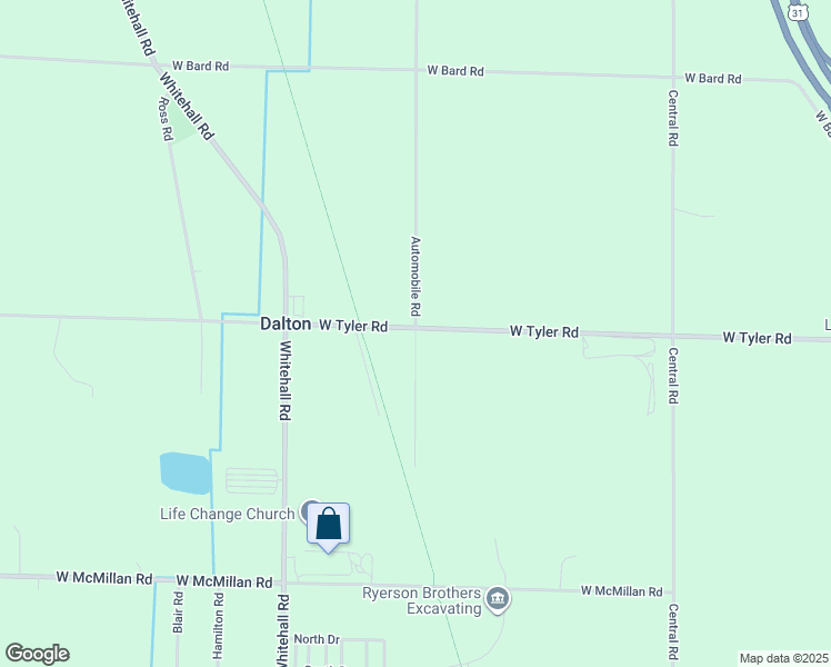 map of restaurants, bars, coffee shops, grocery stores, and more near 3341 Automobile Road in Muskegon