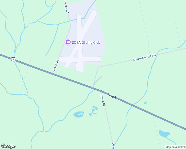 map of restaurants, bars, coffee shops, grocery stores, and more near 2089 Concession Road 6 West in Hamilton