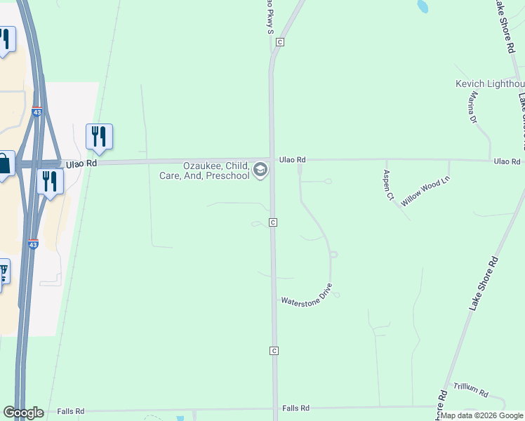 map of restaurants, bars, coffee shops, grocery stores, and more near 1133 County C in Grafton