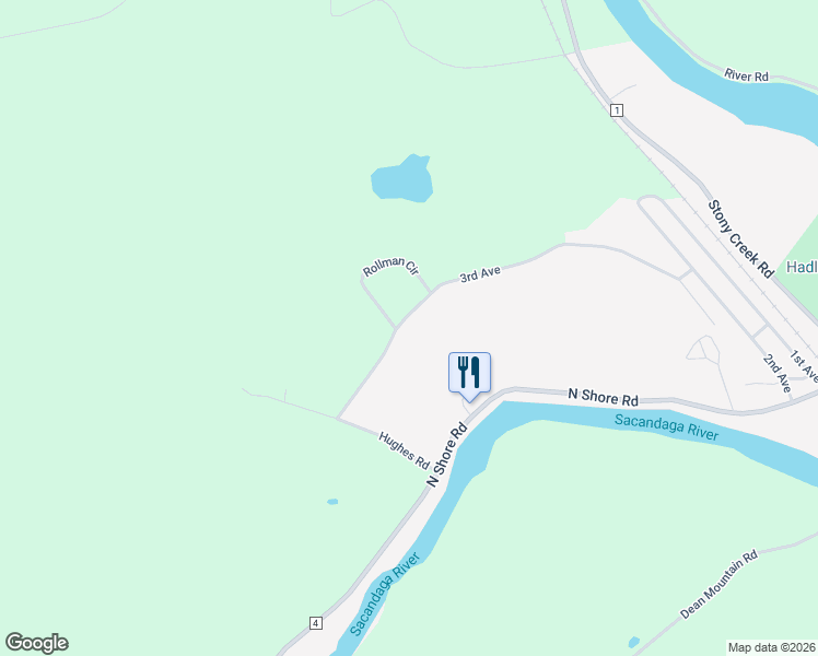 map of restaurants, bars, coffee shops, grocery stores, and more near 127 3rd Ave in Hadley