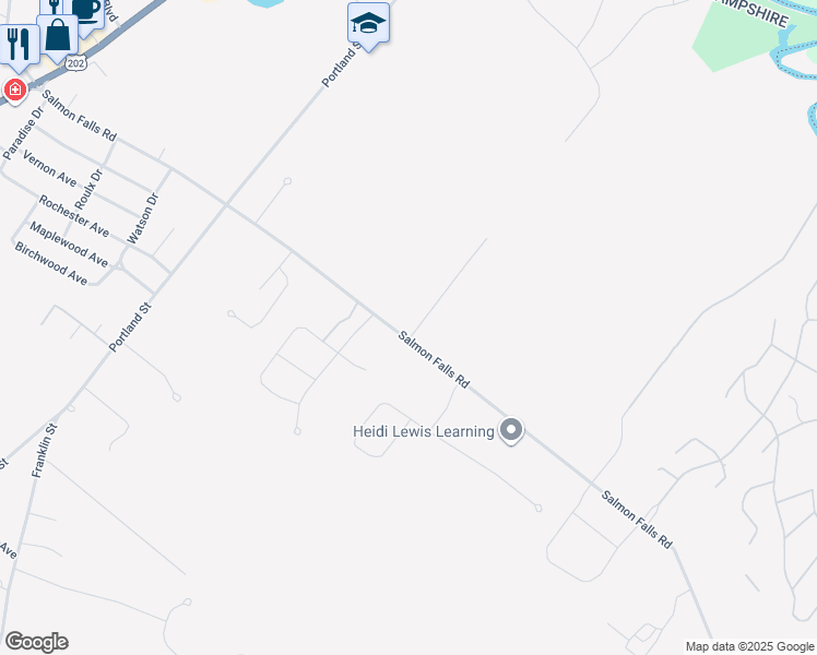 map of restaurants, bars, coffee shops, grocery stores, and more near 588 Salmon Falls Road in Rochester