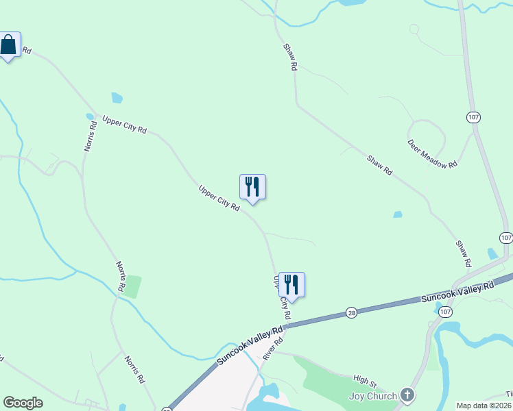 map of restaurants, bars, coffee shops, grocery stores, and more near 1075 Upper City Road in Pittsfield