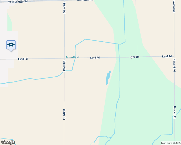 map of restaurants, bars, coffee shops, grocery stores, and more near 5925 Lynd Road in Marlette